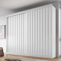 Guarda-Roupa Casal Atlanta 2 Portas 4 Gavetas com Ripado 100% Mdf Branco Acetinado - Mademarques Guarda-Roupa Casal Atlanta 2 Portas 4 Gavetas com Ripado 100% Mdf Branco Acetinado - Mademarques