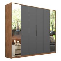 Guarda Roupa Casal Atrice 6 Portas 2 Portas em Espelho Amendola Grafito - Demartêz Guarda Roupa Casal Atrice 6 Portas 2 Portas em Espelho Amendola Grafito - Demartêz