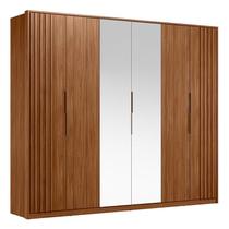 Guarda Roupa Casal Atrice Ripado 6 Portas com 2 Espelhos - Demartêz Guarda Roupa Casal Atrice Ripado 6 Portas com 2 Espelhos - Demartêz