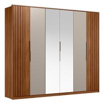 Guarda Roupa Casal Atrice Ripado 6 Portas com 2 Espelhos - Demartêz Guarda Roupa Casal Atrice Ripado 6 Portas com 2 Espelhos - Demartêz
