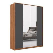 Guarda Roupa Casal Attore 4 Portas 2 Portas em Espelho Amendola Grafito - Demartêz Guarda Roupa Casal Attore 4 Portas 2 Portas em Espelho Amendola Grafito - Demartêz