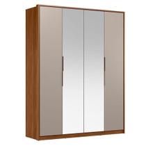 Guarda Roupa Casal Attore 4 Portas Nogueira Nude Prime Tx Com Espelho Demóbile - Demartêz Guarda Roupa Casal Attore 4 Portas Nogueira Nude Prime Tx Com Espelho Demóbile - Demartêz
