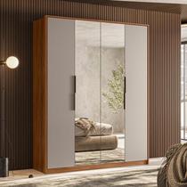 Guarda Roupa Casal Attore Ambiente 4 Portas Nogueira Nude Prime TX com Espelho Demóbile - Demartêz Guarda Roupa Casal Attore Ambiente 4 Portas Nogueira Nude Prime TX com Espelho Demóbile - Demartêz