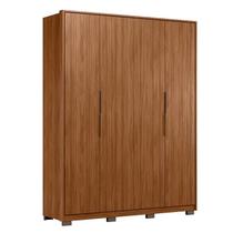 Guarda Roupa Casal Attore D43010KPE 4 Portas Nogueira Touch com pés Demóbile - Demartêz
