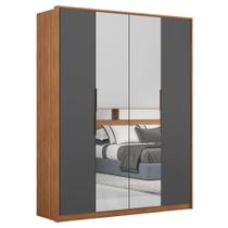 Guarda Roupa Casal Attore D43012k 4 Portas 2 Portas Em Espelho Amendola Grafito - Demartêz Guarda Roupa Casal Attore D43012k 4 Portas 2 Portas Em Espelho Amendola Grafito - Demartêz