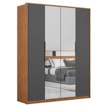 Guarda Roupa Casal Attore D43012k 4 Portas 2 Portas Em Espelho Amendola Grafito - Demartêz Guarda Roupa Casal Attore D43012k 4 Portas 2 Portas Em Espelho Amendola Grafito - Demartêz