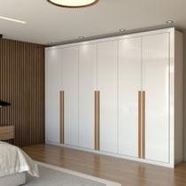 Guarda-Roupa Casal Aura 6 Portas 6 Gavetas Branco - Panorama Móveis