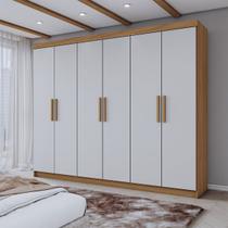 Guarda-Roupa Casal Aurora 6 Portas 2 Gavetas Marrocos/Off White - Panorama Móveis Guarda-Roupa Casal Aurora 6 Portas 2 Gavetas Marrocos/Off White - Panorama Móveis
