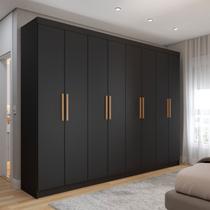 Guarda-Roupa Casal Aurora Radiante 8 Portas 4 Gavetas Nero - Panorama Móveis