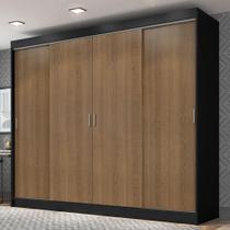 Guarda-roupa Casal Austin 4 Portas 3 Gavetas Preto Guarda-roupa Casal Austin 4 Portas 3 Gavetas Preto