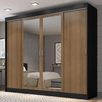 Guarda-roupa Casal Austin 4 Portas 3 Gavetas Preto Guarda-roupa Casal Austin 4 Portas 3 Gavetas Preto