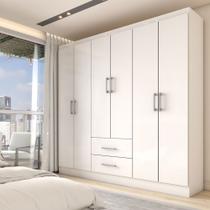 Guarda-Roupa Casal Australia 6 Portas 2 Gavetas Branco - Panorama Móveis Guarda-Roupa Casal Australia 6 Portas 2 Gavetas Branco - Panorama Móveis