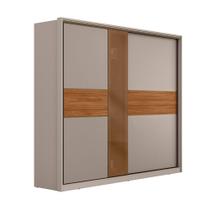 Guarda Roupa Casal Authentic D26210 2 Portas Nogueira Nude Prime TX - Demartêz