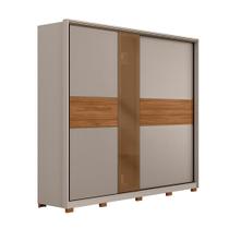 Guarda Roupa Casal Authentic D26210PE 2 Portas Nogueira Nude Prime TX com Pés - Demartêz