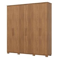 Guarda Roupa Casal Ávila 6 Portas 4 Gavetas com Pés Nature Fosco - Henn