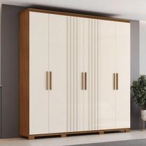 Guarda Roupa Casal ávila 6 Portas 4 Gavetas Pés Em Abs Nature Com Off White Guarda Roupa Casal ávila 6 Portas 4 Gavetas Pés Em Abs Nature Com Off White