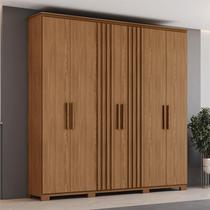 Guarda Roupa Casal Ávila Ambiente 6 Portas 4 Gavetas com Pés Nature Fosco - Henn