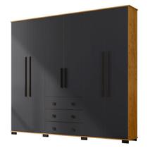 Guarda Roupa Casal B23063 Freijó Carbono - Araplac Guarda Roupa Casal B23063 Freijó Carbono - Araplac