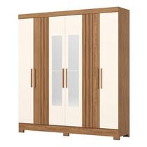 Guarda Roupa Casal B367 Nature Off White Henn com Espelho - Briz Móveis