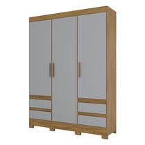 Guarda Roupa Casal B55 Nature Cinza Briz Móveis Guarda Roupa Casal B55 Nature Cinza Briz Móveis