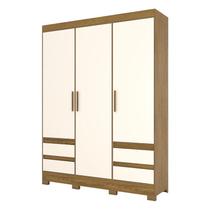 Guarda Roupa Casal B55 Nature Off White Briz Móveis