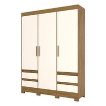 Guarda Roupa Casal B55 Nature Off White Briz Móveis