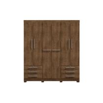 Guarda Roupa Casal Bagé 6 Portas e 6 Gavetas Sem Espelho Malbec EdeCasaMoveis