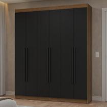 Guarda-roupa Casal Batentes Netuno Madesa Rustic/preto Guarda-roupa Casal Batentes Netuno Madesa Rustic/preto