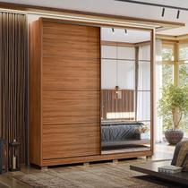 Guarda Roupa Casal Belga Ambiente Nogueira Touch Flex com Espelho e Pés Demóbile - Demartêz Guarda Roupa Casal Belga Ambiente Nogueira Touch Flex com Espelho e Pés Demóbile - Demartêz