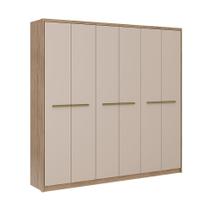 Guarda-Roupa Casal Belmont 6 PT 3 GV Noce e Off White Guarda-Roupa Casal Belmont 6 PT 3 GV Noce e Off White