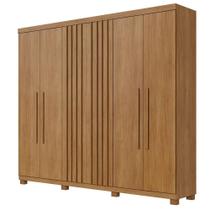 Guarda-roupa Casal Benetil Millano 6 Portas Cinamomo Ripado