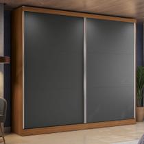 Guarda-Roupa Casal Benito 2 Portas 4 Gavetas Flex Canela/Grafite - Kappesberg