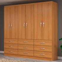 Guarda-Roupa Casal Bergamo 6 Portas 9 Gavetas Cinnamomo - Evidencia Móveis