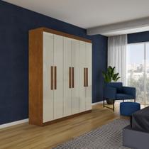 Guarda-Roupa Casal Beverly 6 PT Imbuia e Off White