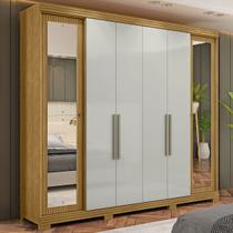 Guarda-Roupa Casal Bogotá 6 Portas com Espelho Marrocos/Off White - Mx Móveis