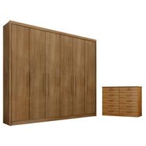 Guarda Roupa Casal Bolonha e Gaveteiro Milão com Chave Cumaru 23 - Novo Horizonte