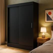 Guarda-Roupa Casal Boreal 2 Portas Preto - Mobly