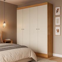 Guarda-Roupa Casal Boreal 4 Portas Carvalho e Off White Guarda-Roupa Casal Boreal 4 Portas Carvalho e Off White