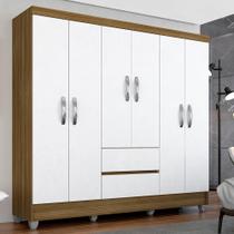 Guarda Roupa Casal Bruna 6 Portas Boreal/ Branco