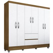Guarda Roupa Casal Bruna 6 Portas Boreal/ Branco - A Móveis Arapongas