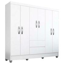 Guarda Roupa Casal Bruna 6 Portas Branco FF - MOVEIS ARAPONGAS