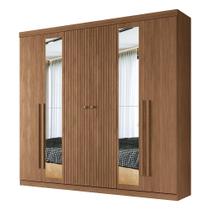Guarda Roupa Casal Buriti Ripado 6 Portas com Espelho - Santos Andirá