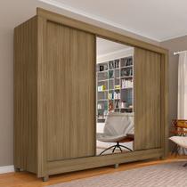 Guarda Roupa Casal C/ Espelho 3 Pts Betina Boreal