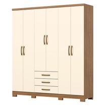 Guarda Roupa Casal Caju 6 Portas Nature Off White - Henn