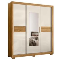 Guarda Roupa Casal Canadá 3 Portas Freijó Off White com Espelho - Moval