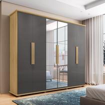 Guarda-roupa Casal Canadá com Espelho 6 Portas com 4 Gavetas