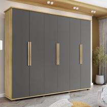 Guarda-roupa Casal Canadá com Espelho 6 Portas com 4 Gavetas