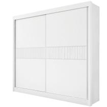 Guarda Roupa Casal Cancun Ripado 2 Portas 6 Gavetas Sem Pés - D' Doro Branco/ripado