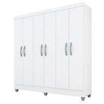 Guarda Roupa Casal Cancun Sem Gavetas 6 Pts Branco - Móveis Arapongas