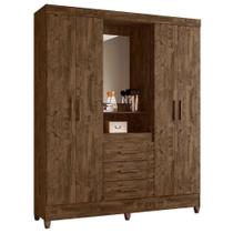Guarda Roupa Casal Capela 4p 165 Cm Capri Castanho Wood